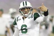 TORONTO - DECEMBER 3: Quarterback Mark Sanchez #6 of the New York Jets gestures on the field against the Buffalo Bills at Rogers Centre on December 3, 2009 in Toronto, Canada.  (Photo by Rick Stewart/Getty Images)