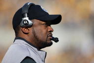 PITTSBURGH - DECEMBER 6: Head coach Mike Tomlin of the Pittsburgh Steelers watches his team in the first half against the Oakland Raiders during the game on December 6, 2009 at Heinz Field in Pittsburgh, Pennsylvania. (Photo by Jared Wickerham/Getty Images)