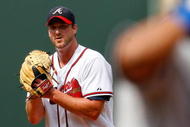 ATLANTA - AUGUST 01:  Starting pitcher Derek Lowe #32 of the Atlanta Braves against the Los Angeles Dodgers on August 1, 2009 at Turner Field in Atlanta, Georgia.  (Photo by Kevin C. Cox/Getty Images)