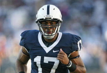 STATE COLLEGE, PA - NOVEMBER 7: Quarterback Daryll Clark #17 of the Penn State Nittany Lions warms-up before a game against the Ohio State Buckeyes on November 7, 2009 at Beaver Stadium in State College, Pennsylvania. Ohio State won 24-7. (Photo by Hunter Martin/Getty Images)