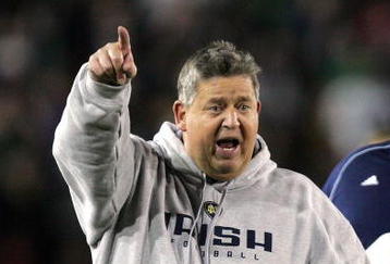 PALO ALTO, CA - NOVEMBER 28:  Notre Dame head coach Charlie Weis argues a call during their game against the Stanford Cardinal at Stanford Stadium on November 28, 2009 in Palo Alto, California.  (Photo by Ezra Shaw/Getty Images)