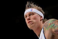 DENVER - OCTOBER 28: Chris Andersen #11 of the Denver Nuggets looks on while awaiting a free throw against the Utah Jazz during NBA action at Pepsi Center on October 28, 2009 in Denver, Colorado. The Nuggets defeated the Jazz 114-105. (Photo by Doug Pensinger/Getty Images)