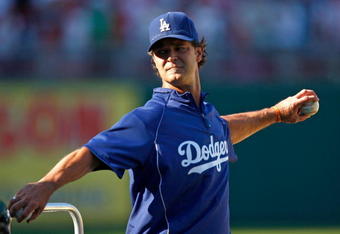PHILADELPHIA - OCTOBER 10:  Hitting Coach Don Mattingly #8 of the Los Angeles Dodgers participates in batting practice before Game Two of the National League Championship Series against the Philadelphia Phillies during the 2008 MLB playoffs on October 10, 2008 at Citizens Bank Ballpark in Philadelphia, Pennsylvania.  (Photo by Mike Ehrmann/Getty Images)