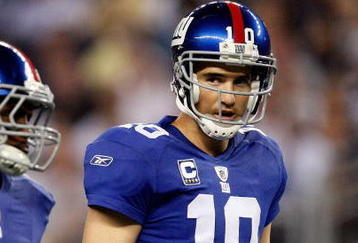 ARLINGTON, TX - SEPTEMBER 20:  Quarterback Eli Manning #10 of the New York Giants during play against the Dallas Cowboys at Cowboys Stadium on September 20, 2009 in Arlington, Texas.  (Photo by Ronald Martinez/Getty Images)