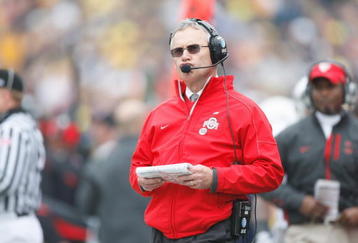 ANN ARBOR, MI - NOVEMBER 21: Head coach Jim Tressel of the Ohio State Buckeyes watches the action against the Michigan Wolverines on November 21, 2009 at Michigan Stadium in Ann Arbor, Michigan. Ohio State won the game 21-10. (Photo by Gregory Shamus/Getty Images)