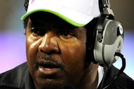 ORLANDO, FL - OCTOBER 22: Head coach Dennis Green of the California Redwoods watches the action during the game against the Florida Tuskers at the Florida Citrus Bowl on October 22, 2009 in Orlando, Florida. (Photo by Sam Greenwood/Getty Images)