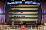 CAPE TOWN, SOUTH AFRICA - DECEMBER 4:  In this handout photo provided by the 2010 FIFA World Cup Organising Committee, Group G, showing Brazil, North Korea, Ivory Coast and Portugal during the 2010 Soccer World Cup Final Draw at the CTICC on December 4, 2009 in Cape Town, South Africa. (Photo by 2010 FIFA World Cup Organising Committee South Africa)