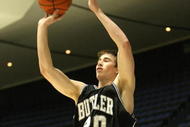 ANAHEIM, CA - NOVEMBER 27: Gordon Hayward #20 of the Butler Bulldogs  makes a three point basket against the UCLA Bruins at the 76 Classic at Anaheim Convention Center on November 27, 2009 in Anaheim, California.  Portland won 61-56. (Photo by Stephen Dunn/Getty Images)
