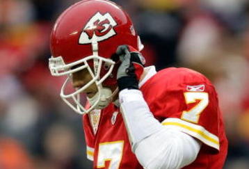 KANSAS CITY, MO - DECEMBER 06:  Quarterback Matt Cassel #7 of the Kansas City Chiefs walks off the field after failing to make a first down during the game against the Denver Broncos on December 6, 2009 at Arrowhead Stadium in Kansas City, Missouri.  (Photo by Jamie Squire/Getty Images)