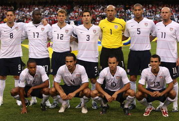 CHICAGO - JUNE 06: The starting 11 players for the United States (Back L-R) Clint Dempsey #8, Jozy Altidore #17, Jonathan Spector #12, Carlos Bocanegra #3,Tim Howard #1, Oguchi Onyewu #5, Conor Casey #11; (Front L-R) Ricardo Clark #2, Pablo  Mastroeni #4, Landon Donovan #10 and Jonathan Bornstein #13 pose before a FIFA 2010 World Cup Qualifying match against Honduras on June 6, 2009 at Soldier Field in Chicago, Illinois. (Photo by Jonathan Daniel/Getty Images)