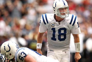 HOUSTON - NOVEMBER 29:  Quarterback Peyton Manning #18 of the Indianapolis Colts calls signals in the game against the Houston Texans on November 29, 2009  at Reliant Stadium in Houston, Texas. The Colts won 35-27.  (Photo by Stephen Dunn/Getty Images)