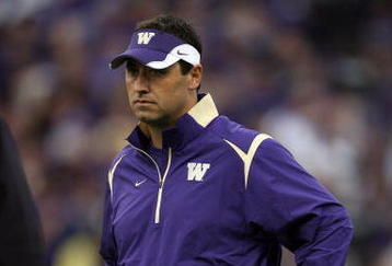 SEATTLE - SEPTEMBER 5:  Head coach Steve Sarkisian of the Washington Huskies looks on prior to the game against the LSU Tigers on September 5, 2009 at Husky Stadium in Seattle, Washington. The LSU Tigers defeated the Washington Huskies 31-23. (Photo by Otto Greule Jr/Getty Images)