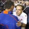 ATLANTA - DECEMBER 5:  Head coach Urban Meyer (L) of the Florida Gators congratulates Nick Saban the Alabama Crimson Tide after Alabama won 32-13 during the SEC Championship game at Georgia Dome on December 5, 2009 in Atlanta, Georgia.  (Photo by Chris Graythen/Getty Images)