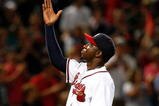 ATLANTA - AUGUST 22:  Closing pitcher Rafael Soriano #39 of the Atlanta Braves celebrates after defeating the Florida Marlins 4-3 on August 22, 2009 at Turner Field in Atlanta, Georgia.  (Photo by Kevin C. Cox/Getty Images)