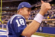 INDIANAPOLIS - DECEMBER 06: Peyton Manning #18 of the Indianapolis Colts is pictured following the NFL game against the Tennessee Titans at Lucas Oil Stadium on December 6, 2009 in Indianapolis, Indiana. (Photo by Andy Lyons/Getty Images)