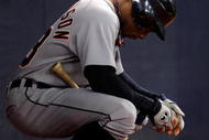 MINNEAPOLIS - OCTOBER 06: Curtis Granderson #28 of the Detroit Tigers waits in the on deck circle during the American League Tiebreaker game against the Minnesota Twins on October 6, 2009 at Hubert H. Humphrey Metrodome in Minneapolis, Minnesota. (Photo by Jamie Squire/Getty Images)