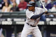 SEATTLE - APRIL 18: Curtis Granderson #28 of the Detroit Tigers bats during the game against the Seattle Mariners on April 18, 2009 at Safeco Field in Seattle, Washington. (Photo by Otto Greule Jr/Getty Images)
