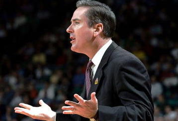 CHARLOTTE, NC - MARCH 18:  Head coach Rick Stansbury of the Mississippi State Bulldogs yells from the bench during their first round NCAA Tournament game against the Stanford Cardinal at the Charlotte Coliseum on March 18, 2005 in Charlotte, North Carolina.  (Photo by Streeter Lecka/Getty Images)