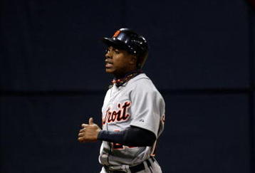 MINNEAPOLIS - OCTOBER 06:  Curtis Granderson #28 of the Detroit Tigers scores during the 3rd inning of the American League Tiebreaker game against the Minnesota Twins on October 6, 2009 at Hubert H. Humphrey Metrodome in Minneapolis, Minnesota.  (Photo by Jamie Squire/Getty Images)