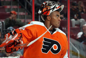 PHILADELPHIA - NOVEMBER 02:  Ray Emery #29 of the Philadelphia Flyers looks on against the Tampa Bay Lightning on November 2, 2009 at Wachovia Center in Philadelphia, Pennsylvania. The Flyers won the game 6-2.  (Photo by Jim McIsaac/Getty Images)