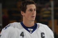 BOSTON - DECEMBER 02:  Vincent Lecavalier #4 of the Tampa Bay Lightning skates against the Boston Bruins at the TD Bank Garden on December 2, 2009 in Boston, Massachusetts.  (Photo by Bruce Bennett/Getty Images)
