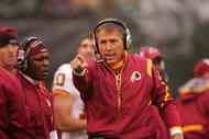 OAKLAND, CA - DECEMBER 13: Head coach Jim Zorn of the Washington Redskins walks the sidelines during their game against the Oakland Raiders at Oakland-Alameda County Coliseum on December 13, 2009 in Oakland, California. (Photo by Ezra Shaw/Getty Images)