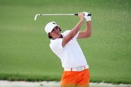 WEST PALM BEACH, FL - DECEMBER 07: Rickie Fowler hits out of the fairway bunker on the 1st hole during the final round of the 2009 PGA TOUR Qualifying Tournament at Bear Lakes Country Club on December 7, 2009 in West Palm Beach, Florida. (Photo by Doug Benc/Getty Images)