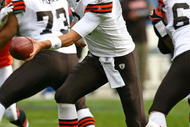 CHICAGO - NOVEMBER 01: Derek Anderson #3 of the Cleveland Browns turns to hand-off against the Chicago Bears at Soldier Field on November 1, 2009 in Chicago, Illinois. The Bears defeated the Browns 30-6.  (Photo by Jonathan Daniel/Getty Images)