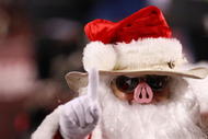 LANDOVER, MD - DECEMBER 21:  A fan of the Washington Redskins waits in the stands prior to the game against the New York Giants at FedEx Field on December 21, 2009 in Landover, Maryland. (Photo by Win McNamee/Getty Images)