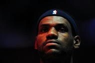 LOS ANGELES, CA - DECEMBER 25:  LeBron James #23 of the Cleveland Cavaliers looks on during the national anthem before the game against the Los Angeles Lakers at Staples Center on December 25, 2009 in Los Angeles, California. NOTE TO USER: User expressly acknowledges and agrees that, by downloading and or using this photograph, User is consenting to the terms and conditions of the Getty Images License Agreement.  (Photo by Lisa Blumenfeld/Getty Images)