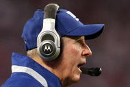 EAST RUTHERFORD, NJ - NOVEMBER 08: Head coach Tom Coughlin of the New York Giants watches from the sideline during NFL action against the San Diego Chargers at Giants Stadium on November 8, 2009 in East Rutherford, New Jersey.  (Photo by Nick Laham/Getty Images)
