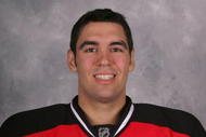 EAST RUTHERFORD, NJ - 2007: Pierre-Luc Letourneau-Leblond of the New Jersey Devils poses for his 2007 NHL headshot at photo day in East Rutherford, New Jersey. (Photo by Getty Images)