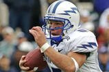 PROVO, UT - OCTOBER 29:  Quarterback Shaun Carney #5 of Air Force runs the ball in a game against Brigham Young University during the first quarter October 29, 2005 at LaVell Edwards Stadium in Provo, Utah. Carney went out with a cut on his left hand and was doubtful to return to the game.  (Photo by George Frey/Getty Images)