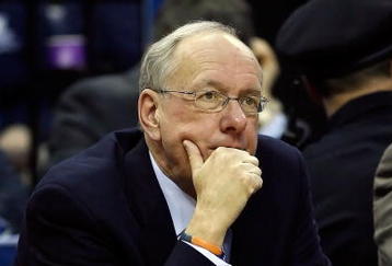 MEMPHIS, TN - MARCH 27:  Head coach Jim Boeheim of the Syracuse Orange looks on from the bench in the second half against the Oklahoma Sooners during the NCAA Men's Basketball Tournament South Regionals at the FedExForum on March 27, 2009 in Memphis, Tennessee. The Sooners defeated the Orange 84-71.  (Photo by Joe Murphy/Getty Images)