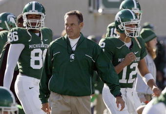 EAST LANSING, MI - NOVEMBER 03: Mark Dantonio of the Michigan State Spartans on the field before the game against the Michigan Wolverines at Spartan Stadium November 3, 2007 in East Lansing, Michigan. Michigan defeated Michigan State 28-24. (Photo by Kevin C. Cox/Getty Images) 
