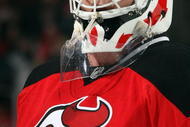 NEWARK, NJ - DECEMBER 28:  Martin Brodeur #30 of the New Jersey Devils looks on against the Atlanta Thrashers at the Prudential Center on December 28, 2009 in Newark, New Jersey. The Devils won the game 3-2.  (Photo by Jim McIsaac/Getty Images)