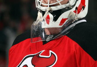 NEWARK, NJ - DECEMBER 28:  Martin Brodeur #30 of the New Jersey Devils looks on against the Atlanta Thrashers at the Prudential Center on December 28, 2009 in Newark, New Jersey. The Devils won the game 3-2.  (Photo by Jim McIsaac/Getty Images)