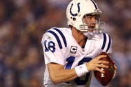SAN DIEGO, CA - NOVEMBER 23:   Quarterback Peyton Manning #18 of the Indianapolis Colts in action against the San Diego Chargers during their NFL Game at Qualcomm Stadium on November 23, 2008 in San Diego, California. (Photo by Donald Miralle/Getty Images)
