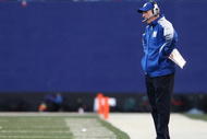 EAST RUTHERFORD, NJ - DECEMBER 27:  Head coach of the New York Giants, Tom Coughlin watches on from the sideline against the Carolina Panthers at Giants Stadium on December 27, 2009 in East Rutherford, New Jersey.  (Photo by Nick Laham/Getty Images)