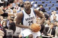 MINNEAPOLIS - OCTOBER 28: Al Jefferson #25 of the Minnesota Timberwolves drives to the basket against the New Jersey Nets at the Target Center on October 28, 2009 in Minneapolis, Minnesota. The Timberwolves defeated the Nets 95-93. NOTE TO USER: User expressly acknowledges and agrees that, by downloading and or using this photograph, User is consenting to the terms and conditions of the Getty Images License Agreement. (Photo by Genevieve Ross/Getty Images)