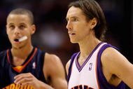 PHOENIX - OCTOBER 30: Steve Nash #13 of the Phoenix Suns during the NBA game against the Golden State Warriors at US Airways Center on October 30, 2009 in Phoenix, Arizona. The Suns defeated the Warriors 123-101. NOTE TO USER: User expressly acknowledges and agrees that, by downloading and or using this photograph, User is consenting to the terms and conditions of the Getty Images License Agreement. (Photo by Christian Petersen/Getty Images)