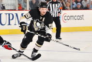 PITTSBURGH - DECEMBER 23: Sergei Gonchar #55 of the Pittsburgh Penguins skates with the puck against the Ottawa Senators on December 23, 2009 at Mellon Arena in Pittsburgh, Pennsylvania. (Photo by Jamie Sabau/Getty Images)
