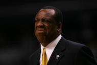 LOS ANGELES, CA - MARCH 10:  Head coach Ernie Kent of the Oregon Ducks reacts from the sidelines during the first half of the Pacific Life Pac-10 Basketball Tournament Championship Game against the USC Trojans on March 10, 2007 at Staples Center in Los Angeles, California.  (Photo by Lisa Blumenfeld/Getty Images)
