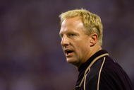 6 Jan 2001:  Head coach Jim Haslett of the New Orleans Saints complains to a side judge about what he perceived to be offensive pass interference against the Minnesota Vikings at the Metrodome in Minneapolis, Minnesota.   The Vikings won 34-16 to advance to the NFC Championship.  < DIGITAL IMAGE> Mandatory Credit: Brian Bahr/ALLSPORT