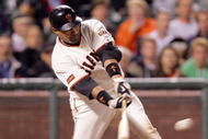 SAN FRANCISCO - SEPTEMBER 16: Bengie Molina #1 of the San Francisco Giants bats against the Colorado Rockies during their game at AT&T Park on September 16, 2009 in San Francisco, California. (Photo by Ezra Shaw/Getty Images)
