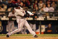 SEATTLE - MAY 22: Bengie Molina #1 of the San Francisco Giants bats during the game against the Seattle Mariners on May 22, 2009 in Seattle, Washington. The Mariners defeated the Giants 2-1 in twelve innings. (Photo by Otto Greule Jr/Getty Images)