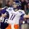 GLENDALE, AZ - JANUARY 04:  Quarterback Kellen Moore #11 of the Boise State Broncos passes the ball against the TCU Horned Frogs during the Tostitos Fiesta Bowl at the Universtity of Phoenix Stadium on January 4, 2010 in Glendale, Arizona.  (Photo by Jed Jacobsohn/Getty Images)