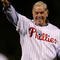 PHILADELPHIA - OCTOBER 26:  Hall of Famer Robin Roberts throws out the first pitch before game four of the 2008 MLB World Series on October 26, 2008 at Citizens Bank Park in Philadelphia, Pennsylvania.  (Photo by Elsa/Getty Images)