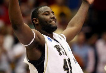 DAYTON, OH - MARCH 22:  DeJuan Blair #45 of the Pittsburgh Panthers celebrates after defeating the Oklahoma State Cowboys during the second round of the NCAA Division I Men's Basketball Tournament at the University of Dayton Arena on March 22, 2009 in Dayton, Ohio.  (Photo by Andy Lyons/Getty Images)