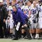 TAMPA, FL - JANUARY 1: Coach Pat Fitzgerald of the Northwestern Wildcats directs play against the Auburn Tigers in the Outback Bowl January 1, 2010 at Raymond James Stadium in Tampa, Florida.  (Photo by Al Messerschmidt/Getty Images) 